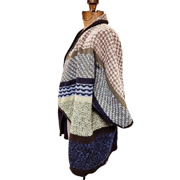 Liz Claiborne Cardigan Sweater Petite Large Womens Multicolor Knit Open Front - Picture 2 of 9